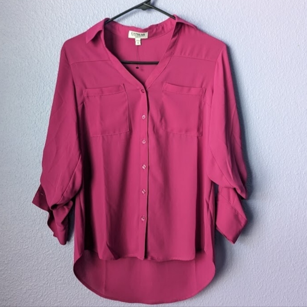 Express Women's Portofino Pink Blouse (Size Medium)